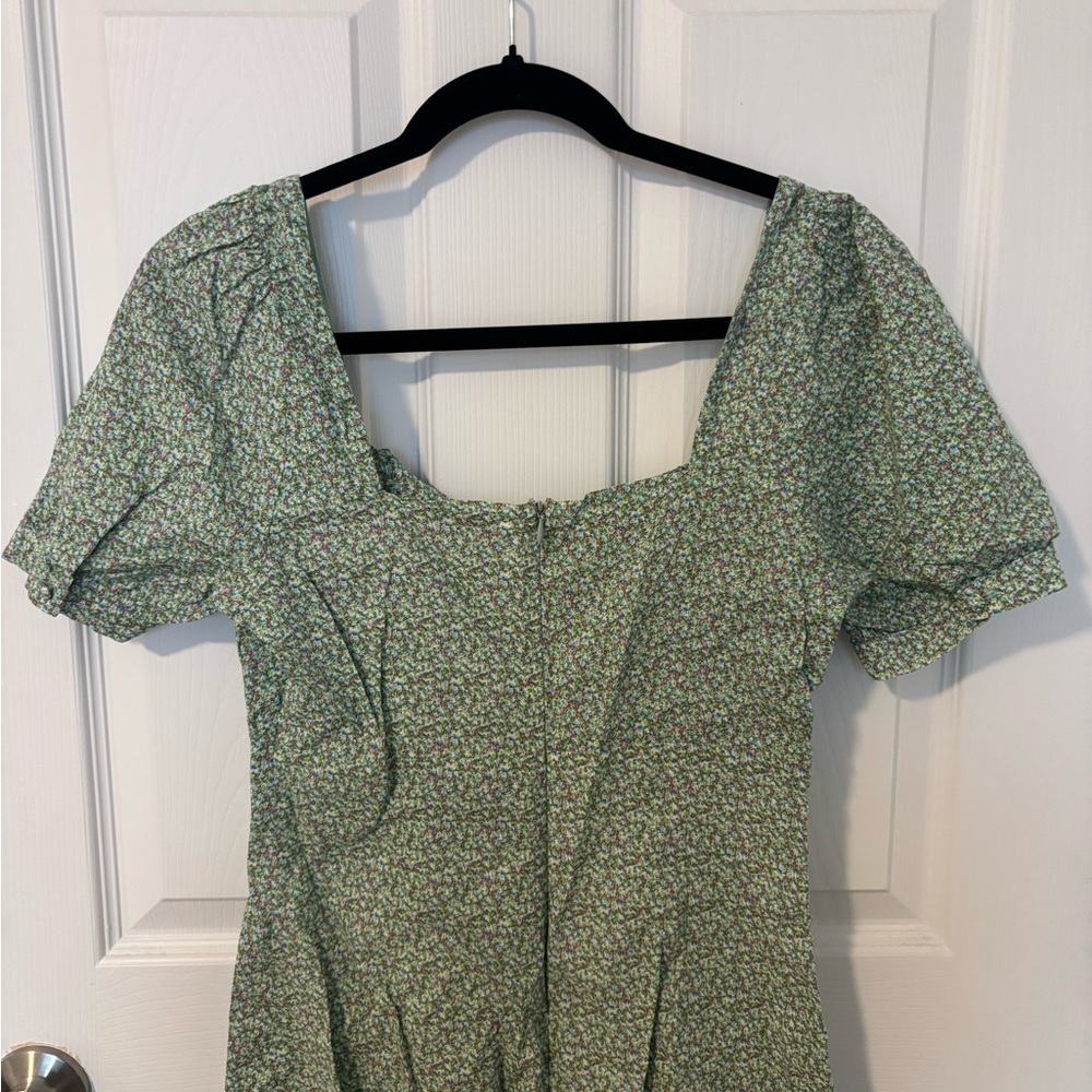Green Patterned Mini Dress - Picture 6 of 6